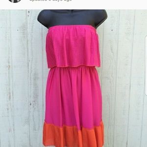Max & Cleo Hot Pink Strapless Dress